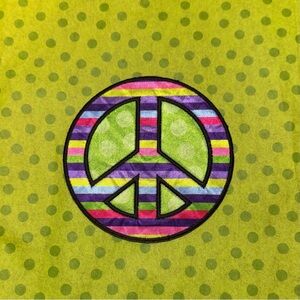 Peace Sign Patch Rainbow New